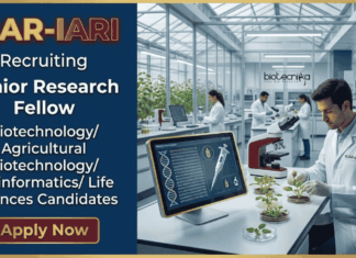 JRF Vacancy under ICAR-IARI Recruitment: Seeking Life Sciences Research Aspirants for Junior Research Fellow Position.