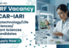 ICAR-IARI Recruiting Life Sciences Candidates – Apply Now for SRF Vacancy Apply for SRF Vacancy at ICAR-IARI Recruitment. Excellent Career in Life Science Research under ICAR-funded Biotechnology Projects.