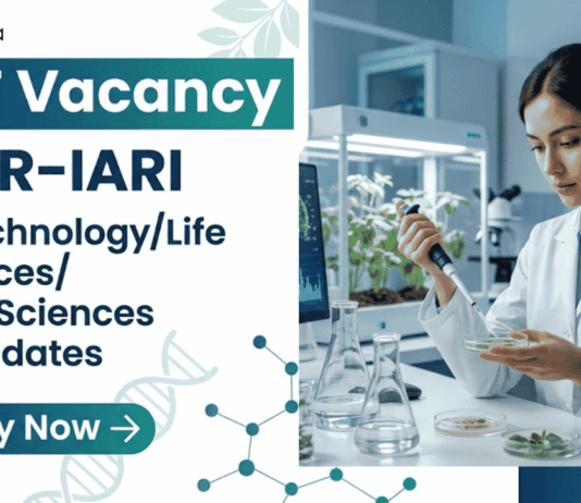 Apply for SRF Vacancy at ICAR-IARI Recruitment. Excellent Career in Life Science Research under ICAR-funded Biotechnology Projects.