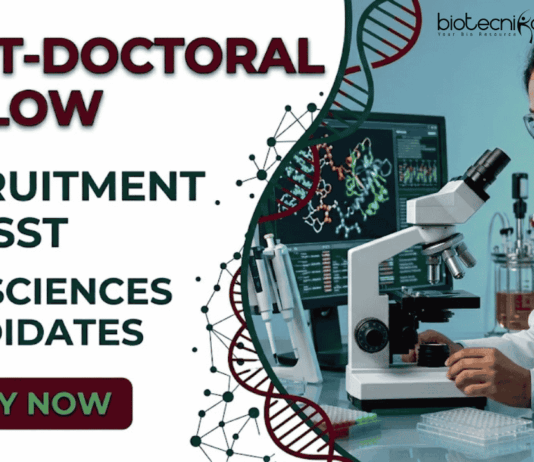 IASST Recruitment announced for Post-Doctoral Fellow positions in biotechnology, microbiology, nanoscience, and life sciences.