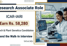 Research Associate Jobs at ICAR-IARI with Rs. 58,280/- PM | Attend the Walk-In Interview Apply for ICAR-IARI Recruitment: Research Associate Jobs in Biotechnology, Plant Breeding, and Genetics Research. Earn Rs. 58,280/- PM.