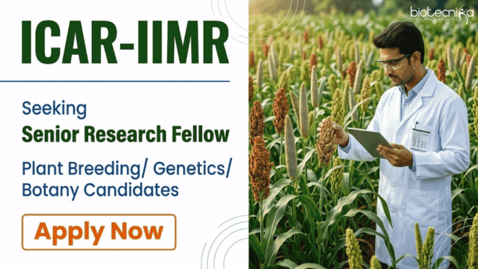 ICAR-IIMR Apply for Senior Research Fellow Position at ICAR-IIMR Hyderabad. Explore ICAR Recruitment Opportunities and Build your Career in Genetics.