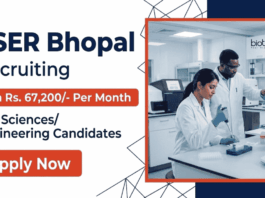 IISER Bhopal Recruitment for Research Jobs. Apply for Project Scientist role in AI-based Life Sciences Research Projects.