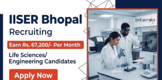 Earn Rs. 67,200 per Month at IISER Bhopal | Research Jobs in Life Sciences IISER Bhopal Recruitment for Research Jobs. Apply for Project Scientist role in AI-based Life Sciences Research Projects.