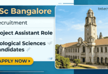 IISc Bangalore Project Assistant Recruitment 2026 – MSc Life Sciences Candidates Apply Apply for IISc Bangalore Project Assistant Recruitment 2026 and build a Life Sciences Career in RNA Biology and CryoEM Research.