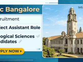 Apply for IISc Bangalore Project Assistant Recruitment 2026 and build a Life Sciences Career in RNA Biology and CryoEM Research.