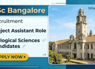 IISc Bangalore Project Assistant Recruitment 2026 – MSc Life Sciences Candidates Apply Apply for IISc Bangalore Project Assistant Recruitment 2026 and build a Life Sciences Career in RNA Biology and CryoEM Research.