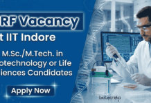 SRF Vacancy at IIT Indore – M.Sc /M.Tech Life Sciences Candidates Apply Now Apply for IIT Indore Recruitment - SRF Vacancy and build your Career in Life Sciences with ₹42,000 fellowship support.