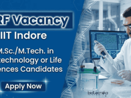 Apply for IIT Indore Recruitment - SRF Vacancy and build your Career in Life Sciences with ₹42,000 fellowship support.