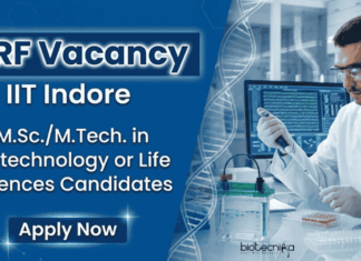 SRF Vacancy at IIT Indore – M.Sc /M.Tech Life Sciences Candidates Apply Now Apply for IIT Indore Recruitment - SRF Vacancy and build your Career in Life Sciences with ₹42,000 fellowship support.