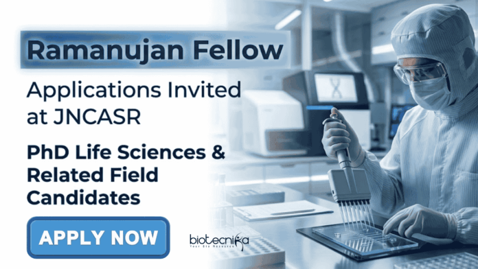 JNCASR (1) Apply for Ramanujan Fellow at JNCASR Recruitment. Explore Research in Life Sciences and Chemical Sciences. Check Eligibility and Apply Now.