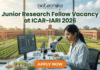 Junior Research Fellow Vacancy at ICAR-IARI 2026 | MSc Life Science Candidates Apply Fast! Junior Research Fellow Vacancy at ICAR-IARI 2026 Apply Fast. A promotional image for a "Junior Research Fellow Vacancy at ICAR-IARI 2026," featuring a female scientist in a modern lab with plant samples and a view of the IARI campus. The "biotecnika" logo is at the top, and a large "APPLY NOW" button is at the bottom.
