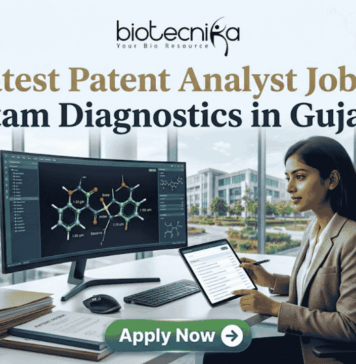 Latest Patent Analyst Job at Astam Diagnostics in Gujarat | Apply Now Latest Patent Analyst Job at Astam Diagnostics in Gujarat Apply Now. Biotecnika Patent Analyst job at Astam Diagnostics. Professional analyzing drug patents on digital screens. Apply Now button.