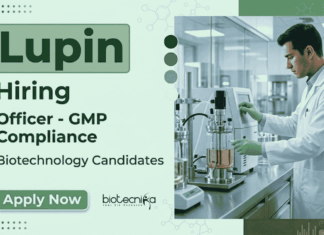 Apply for Lupin Career: Biotechnology Jobs in Pune. Officer Jobs in GMP compliance, Biotech Manufacturing, and Validation.