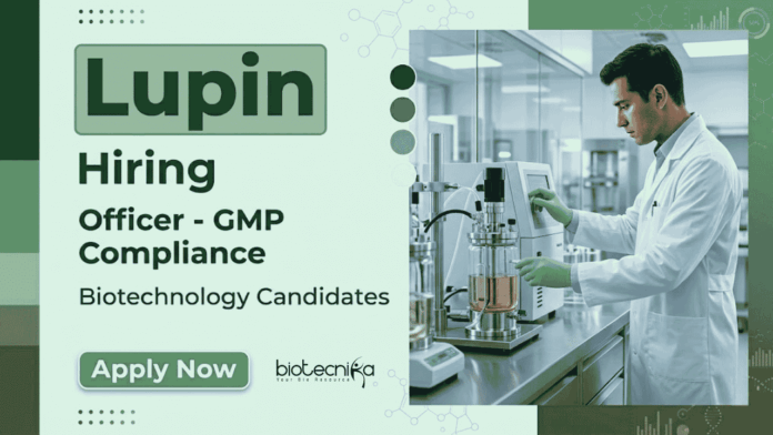 Lupin (1) Apply for Lupin Career: Biotechnology Jobs in Pune. Officer Jobs in GMP compliance, Biotech Manufacturing, and Validation.