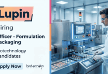 Lupin Hiring for Officer Roles | Apply Now for Biotechnology Jobs Lupin Career: Hiring Biotechnology Candidates for Officer Formulation Packaging Jobs in Pune. Apply Online Now.