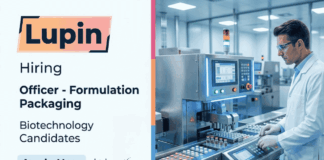 Lupin Career: Hiring Biotechnology Candidates for Officer Formulation Packaging Jobs in Pune. Apply Online Now.