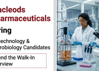 Microbiology & Biotechnology Jobs at Macleods | Attend the Walk-In Interview Macleods Walk In Drive announced Biotechnology Jobs and Microbiology Jobs for Officer roles in Production Fermentation.