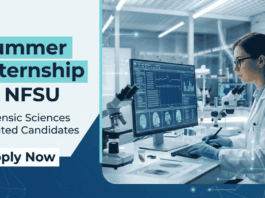 Apply for NFSU Summer Internship 2026. Govt internships and forensic science internships for life science students.
