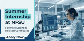 Forensic Science Internships at NFSU | Apply Now and Grab this Opportunity Apply for NFSU Summer Internship 2026. Govt internships and forensic science internships for life science students.