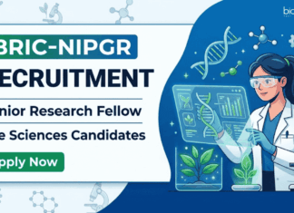 Walk-in Interview for Life Sciences SRF Vacancy with ₹53,340 Fellowship at BRIC-NIPGR Apply for NIPGR Recruitment 2026 SRF Vacancy in Life Sciences Research under a climate resilient crop gene editing project.