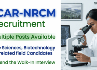 ICAR-NRCM Recruitment for Research Jobs in Life Sciences – Walk-In Interview ICAR Recruitment announced for Research Jobs and Life Sciences Jobs. Attend Walk-In Interview for Multiple Scientific Positions.
