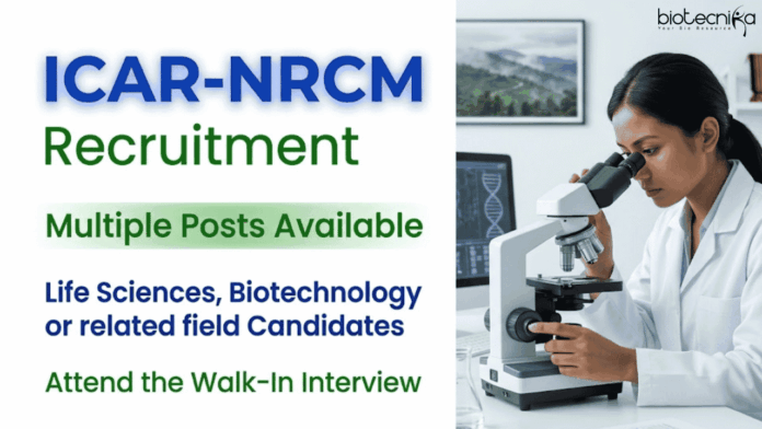 NRCM ICAR Recruitment announced for Research Jobs and Life Sciences Jobs. Attend Walk-In Interview for Multiple Scientific Positions.