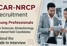 Young Professional Jobs at ICAR-NRCP for Life Sciences & Agriculture – Walk-In ICAR-NRCP Recruitment announced for Young Professional Jobs. Attend walk-in interview and build your Career in Life Sciences.