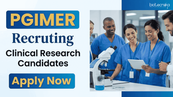 PGIMER PGIMER Recruitment for Clinical Research Jobs. Site Coordinator role in Clinical Trial. Apply before May 9 via email.