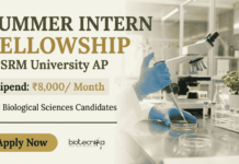 SRM AP SIF 2026 offers BSc internship for students with ₹8000 Stipend, lab exposure, and research opportunity. Apply by 25 May 2026 now.