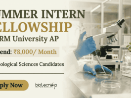SRM University Careers: AP SIF 2026 offers BSc Internship for Students with ₹8000 Stipend for Life Sciences Candidates.