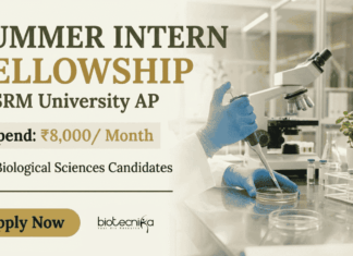 SRM University Careers: AP SIF 2026 offers BSc Internship for Students with ₹8000 Stipend for Life Sciences Candidates.