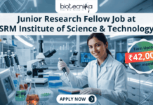 SRM Institute Hiring Junior Research Fellow | 42,000+24% HRA per month Fellowship SRM Institute Hiring Junior Research Fellow 37,000+24% HRA per month Fellowship. Apply for Junior Research Fellow Job at SRM Institute. Excellent Life Science Careers opportunity for life science graduates.