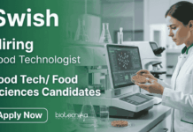 Quality Assurance Jobs at Swish | Food Tech Candidates Apply Now Apply for Swish Career in Quality Assurance Jobs. Food Tech Jobs in Gurugram for Food Technologists. Check Eligibility and Apply Today.