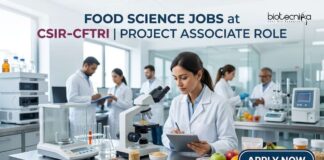 CFTRI Recruitment 2026: Project Associate Jobs in Food Science & Engineering Food Science Jobs at CSIR-CFTRI | Project Associate Role | Apply