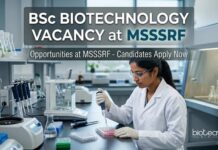 MSSRF Lab Assistant Jobs 2026 | BSc Biotechnology Vacancy – Apply Now BSc Biotechnology Vacancy at MSSRF | Candidates Apply Now