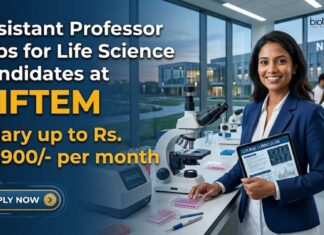 Assistant Professor Jobs for Life Science Candidates at NIFTEM