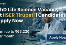 IISER Tirupati Recruitment 2026 | PhD Life Science | Earn up to ₹63,220 per month. PhD Life Science Vacancy at IISER Tirupati | Candidates Apply Now