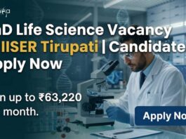 PhD Life Science Vacancy at IISER Tirupati | Candidates Apply Now 