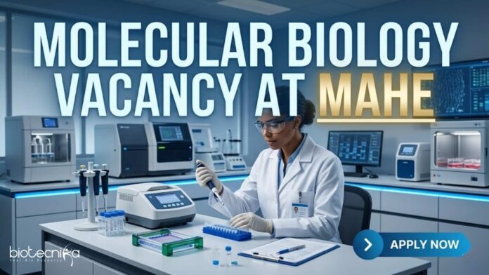 Molecular Biology Vacancy at MAHE | Candidates Apply Now Molecular Biology Vacancy at MAHE | Candidates Apply Now