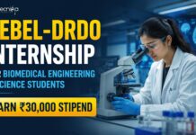 DEBEL DRDO Internship 2026 for Biomedical Engineering & Science Students – Earn ₹30,000 Stipend DRDO Internship for Biomedical Engineering & Science Students