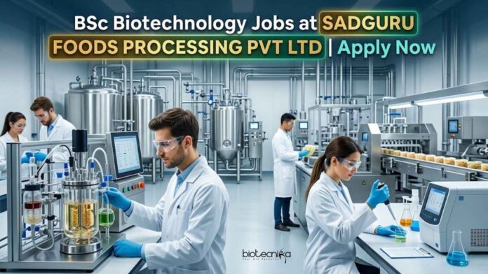 BSc Biotechnology Jobs at Sadguru Foods Processing Pvt Ltd BSc Biotechnology Jobs at Sadguru Foods Processing Pvt Ltd