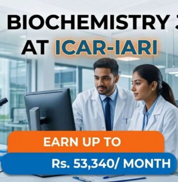 ICAR-IARI SRF Recruitment 2026 | MSc Biochemistry Jobs | EARN UP TO Rs. 53,340/ Month MSc Biochemistry Jobs at ICAR-IARI | Candidates Apply Now