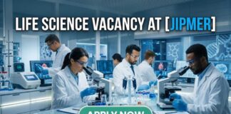 JIPMER Careers 2026: Research Assistant Life Science Vacancy Announced Life Science Vacancy at JIPMER | Candidates Apply Now
