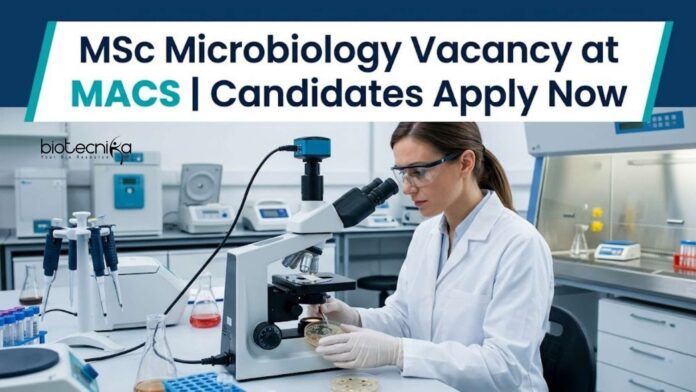 MSc Microbiology Vacancy at MACS | Candidates Apply Now MSc Microbiology Vacancy at MACS | Candidates Apply Now