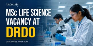 DRDO JRF Vacancy 2026 for MSc Life Science Candidates | Walk-In Opportunity MSc Life Science Vacancy at DRDO | Candidates Apply Now