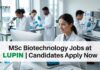 Lupin Officer Jobs 2026 for MSc Biotechnology Candidates | GMP Compliance Role MSc Biotechnology Jobs at Lupin | Candidates Apply Now