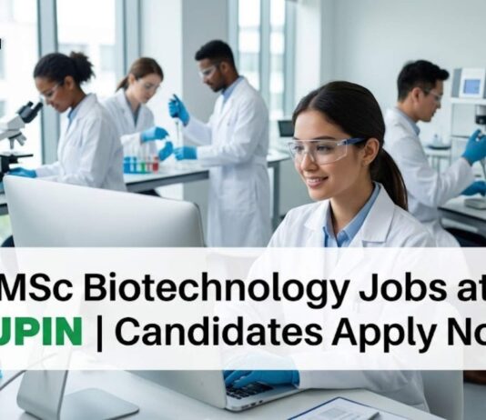Lupin Officer Jobs 2026 for MSc Biotechnology Candidates | GMP Compliance Role MSc Biotechnology Jobs at Lupin | Candidates Apply Now