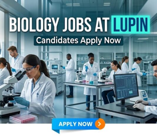 Lupin Biology Jobs 2026: Research Associate Biotech R&D Opportunity Biology Jobs at Lupin | Candidates Apply Now