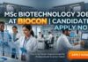 Biocon Hiring Regulatory Affairs | MSc Biotechnology Jobs MSc Biotechnology Jobs at Biocon | Candidates Apply Now